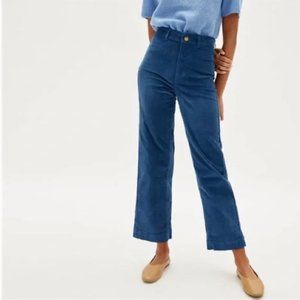 Everlane Womens The Corduroy Wide-Leg Pant High Rise Ankle Atlantic blue Size 6